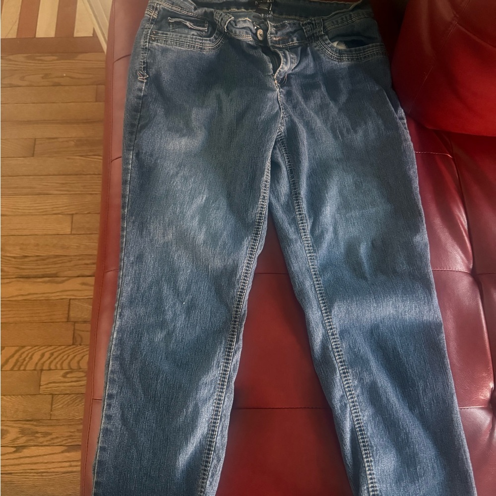 Roz & Ali Women's Straight-Leg Jeans in Blue Wash